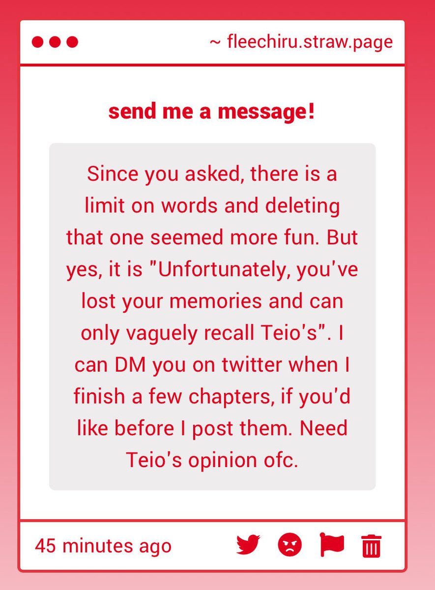 OKAY . YEAH I JUST HAD TO MAKE SURE
you have hit the one person who would read this sentence and go “wdym unfortunately???”
this would fix me actually I need this so so bad you have no idea ,,,

also if you’d like, id love that!!