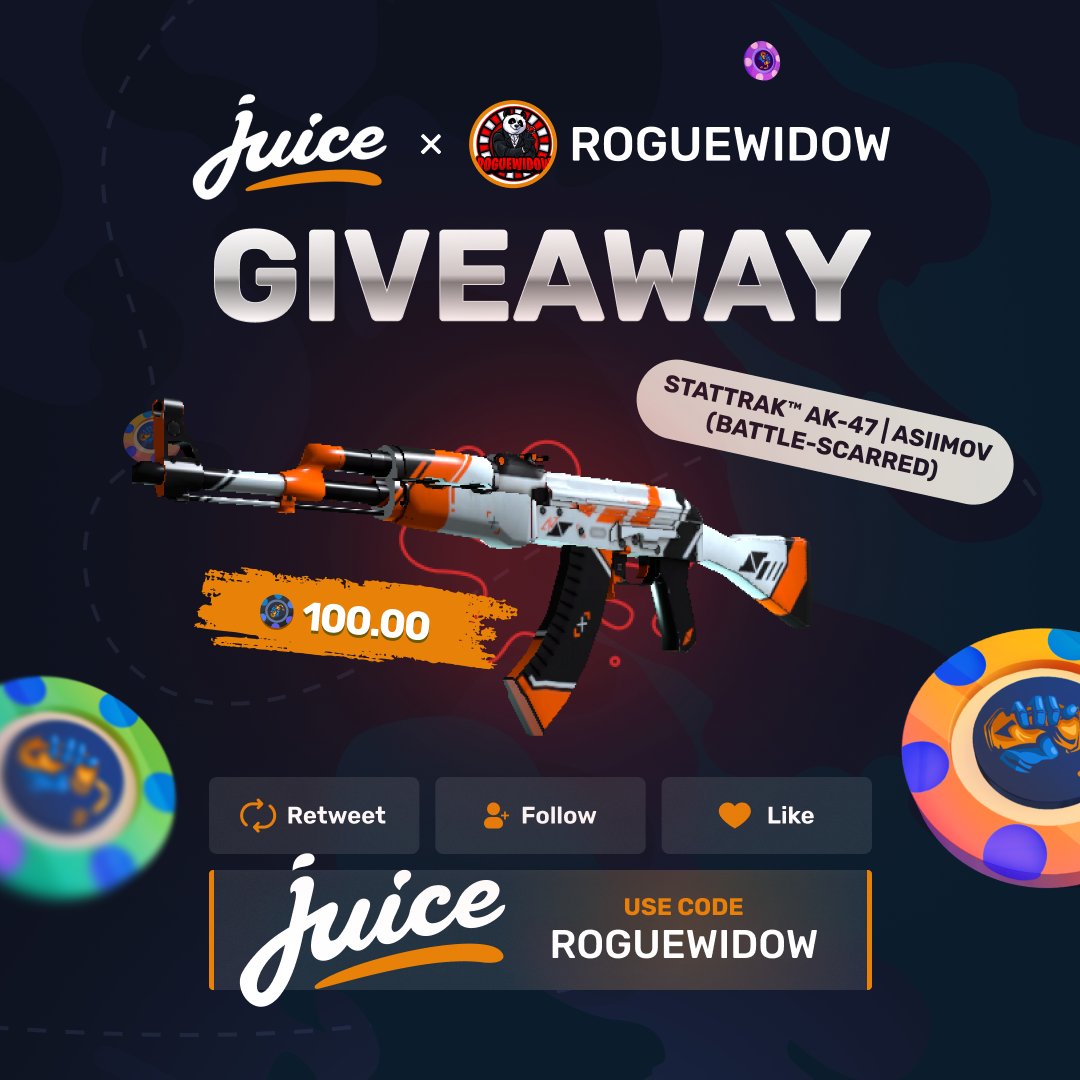 YOOOOO who wants 100 coins?

follow <a href="/roguewidowkick/">RogueWidow</a> 
follow <a href="/juicedotgg/">Juice.gg 🧃</a> 
like + retweet 

code rogue baby 
rolling in 7 days