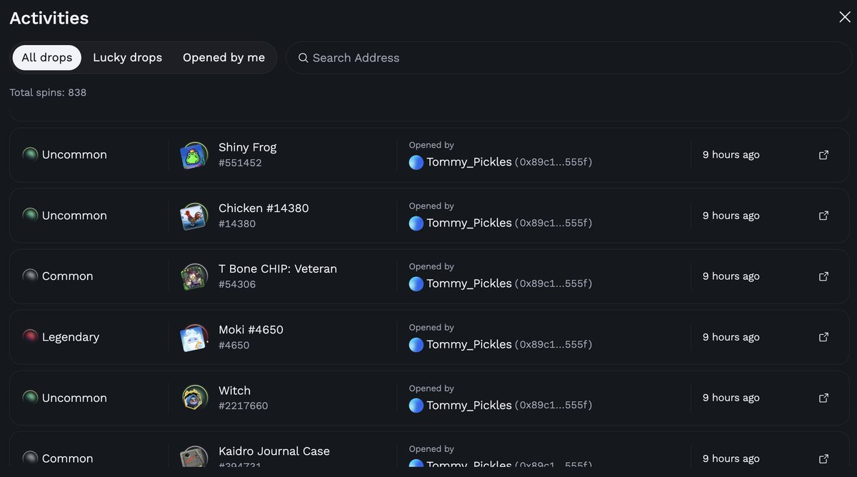 15 RON -&gt; 2.4 K RON with one spin.

YOOOOO

Someone (Tommy Pickles) just won a Spirit Moki (2.4 K RON) from the new 15 RON machine!

marketplace.roninchain.com/fortune-spin?p…