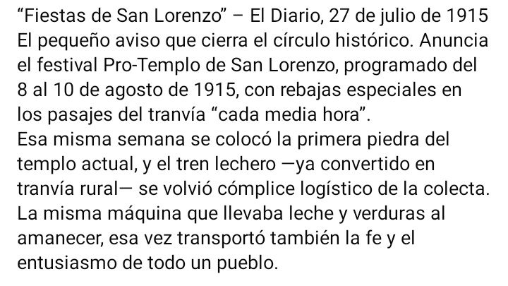 “Fiestas de San Lorenzo” – El Diario, 27 de julio de 1915. 
La historia nos enseña que las personas cronológicamente pueden construir y destruir algo.