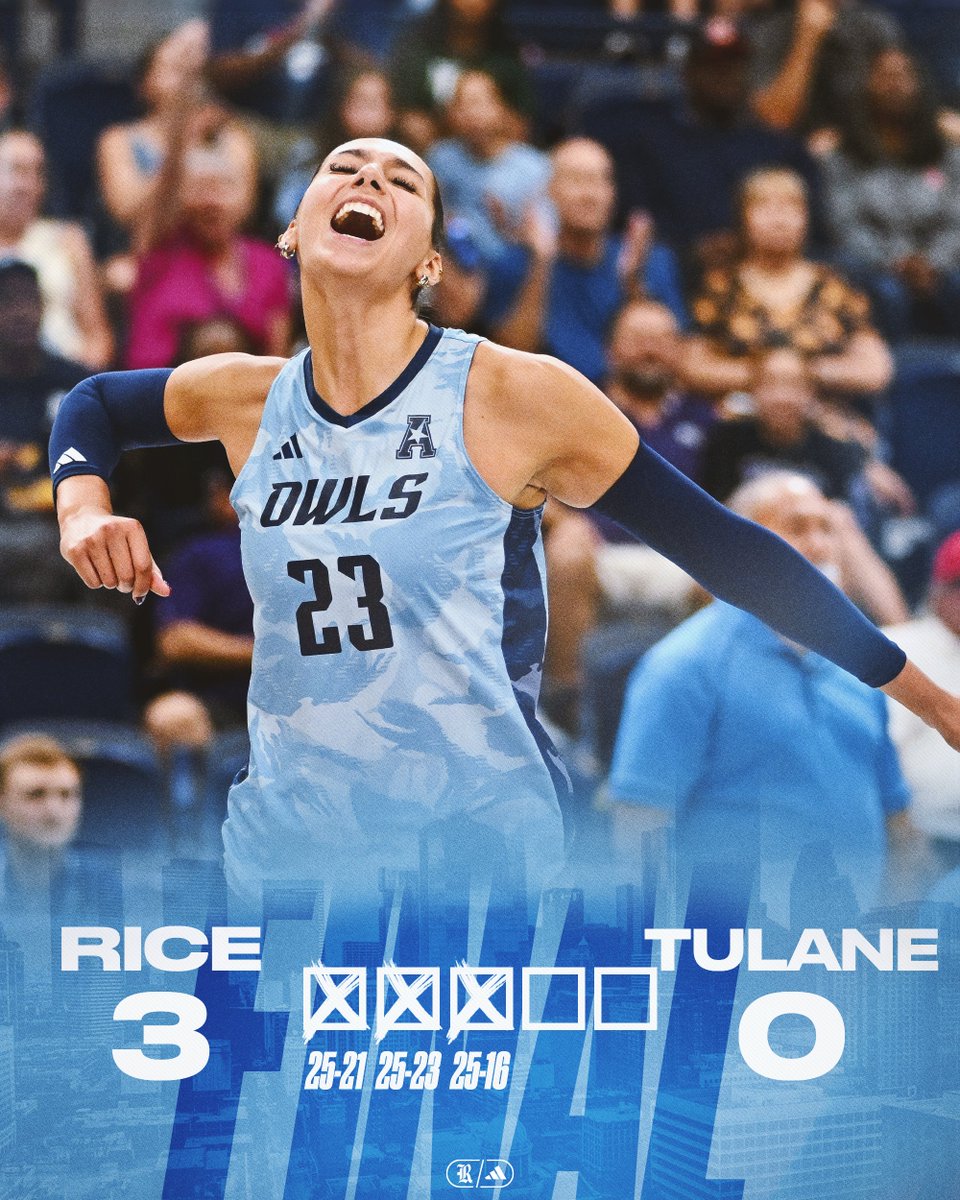 RiceVolleyball's tweet photo. That's another Owl 🧹🧹🧹

#GoOwls 👐 https://t.co/TUyFmqpE5h
