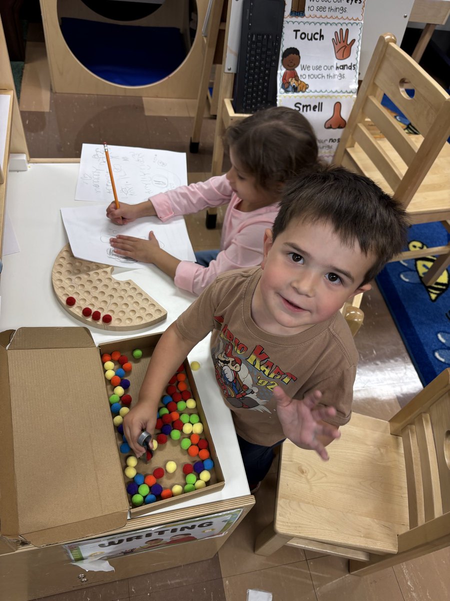 A couple of our friends from Mrs. Falcone’s PreK, working on their writing, &amp; fine motor skills this morning!! 😊🐳 <a href="/GreeceELC/">Greece Community Early Learning Center (ELC)</a> <a href="/GreeceCentral/">Greece Central</a> <a href="/GCSDcommschools/">GCSD Community Schools</a>