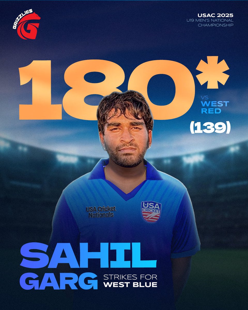 Unstoppable. Unbeaten. Unmatched. 💥 180* off 139 — Sahil Garg owns the stage! 🏏🔥 

#FearTheGrowl