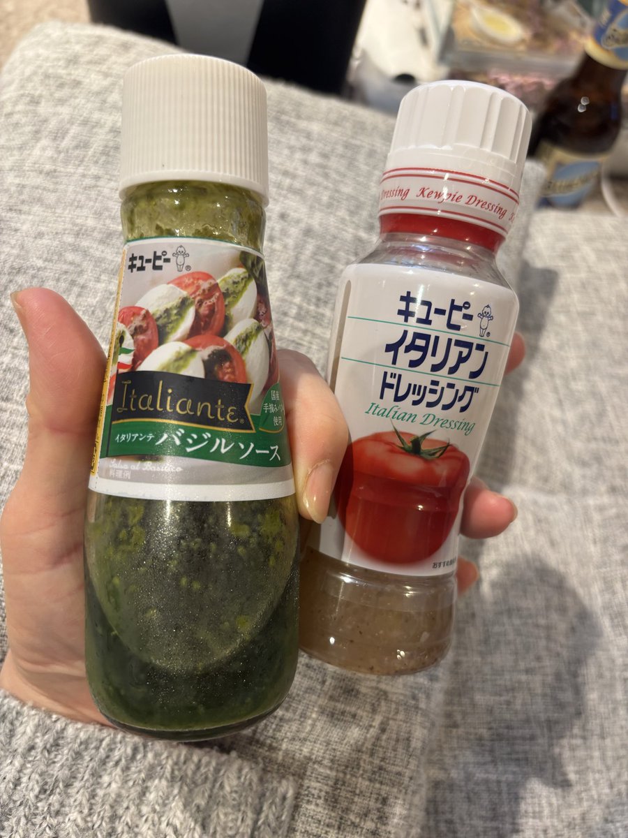 #キューピー
#イタリアンドレッシング
#バジルソース

この二つを混ぜ合わせたら最高タッグ🩷
冷製パスタにも最高だよん☺️