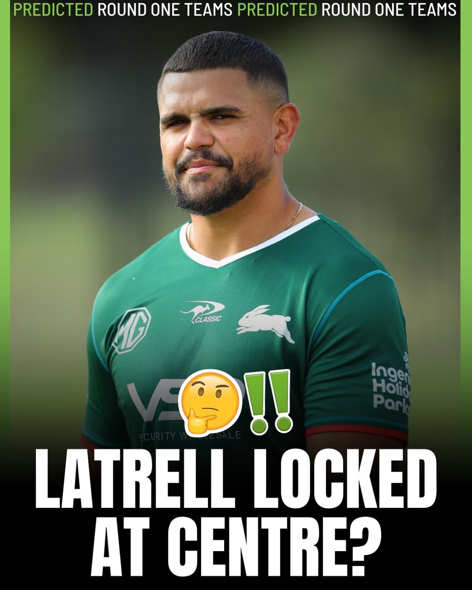 PREDICTED ROUND 1 TEAMS 📝 Souths are set for an all-star centre pairing of Latrell Mitchell and Jack Wighton 💪

FULL SQUADS: bit.ly/4ombCf9