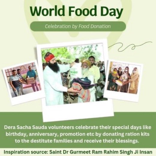 Let's join hands on #WorldFoodDay to remove hunger. Inspired by Saint Gurmeet Ram Rahim Singh Ji, Dera Sacha Sauda volunteers share food through #FoodBank, making lives brighter.
#WorldFoodDay2025
