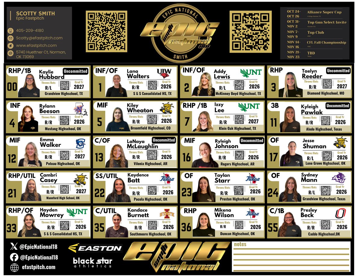 Epic National 18U Smith (@epicnational18) on Twitter photo Roster on 🔒🔥
<a href="/EastonFastpitch/">Easton Fastpitch</a> <a href="/BlackStarATHL/">Black Star Athletics</a> <a href="/ExtraInningSB/">EXTRA INNING SOFTBALL</a> <a href="/LineDsoftball/">Line Drive Media</a> Roster on 🔒🔥
<a href="/EastonFastpitch/">Easton Fastpitch</a> <a href="/BlackStarATHL/">Black Star Athletics</a> <a href="/ExtraInningSB/">EXTRA INNING SOFTBALL</a> <a href="/LineDsoftball/">Line Drive Media</a>