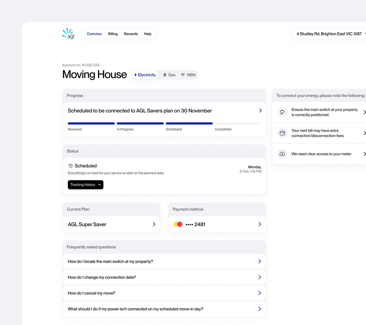 My biggest and longest retainer is AGL, a leading energy company in Australia.

When I started, I solved a big problem straightaway:

Users couldn't self-serve on their website.

They had tons of unnecessary calls from people confused about how to register their house move.

So,