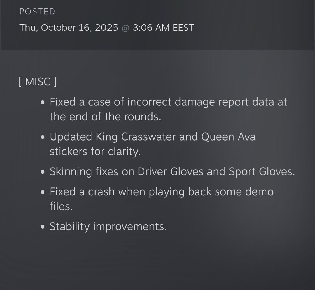 Release Notes for the CS2 Update are OUT ‼️