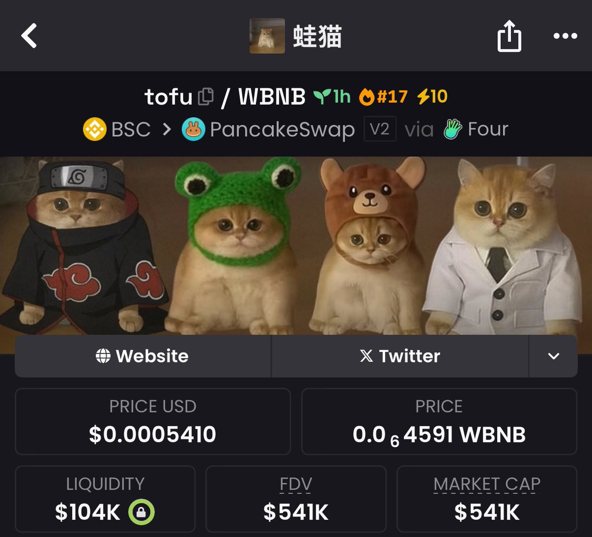 $BSC is biggest chain on Crypto World. <a href="/cz_binance/">CZ 🔶 BNB</a> 

$TOFU is funny fameous chinese frogcat.

Let’s start cat meta like <a href="/binance/">Binance</a> already did today.