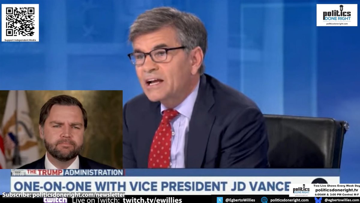 Egberto Willies, Politics Done Right host ๐บ๐ฒ๐ต๐ฆ (@egbertowillies) on Twitter photo George Stephanopoulos cuts off Vice President J.D. Vance after he dodges questions on Tom Homanโs $50K bribe scandalโa rare moment of media truth-telling., by <a href="/EgbertoWillies/">Egberto Willies, Politics Done Right host ๐บ๐ฒ๐ต๐ฆ</a> open.substack.com/pub/egberto/p/โฆ George Stephanopoulos cuts off Vice President J.D. Vance after he dodges questions on Tom Homanโs $50K bribe scandalโa rare moment of media truth-telling., by <a href="/EgbertoWillies/">Egberto Willies, Politics Done Right host ๐บ๐ฒ๐ต๐ฆ</a> open.substack.com/pub/egberto/p/โฆ