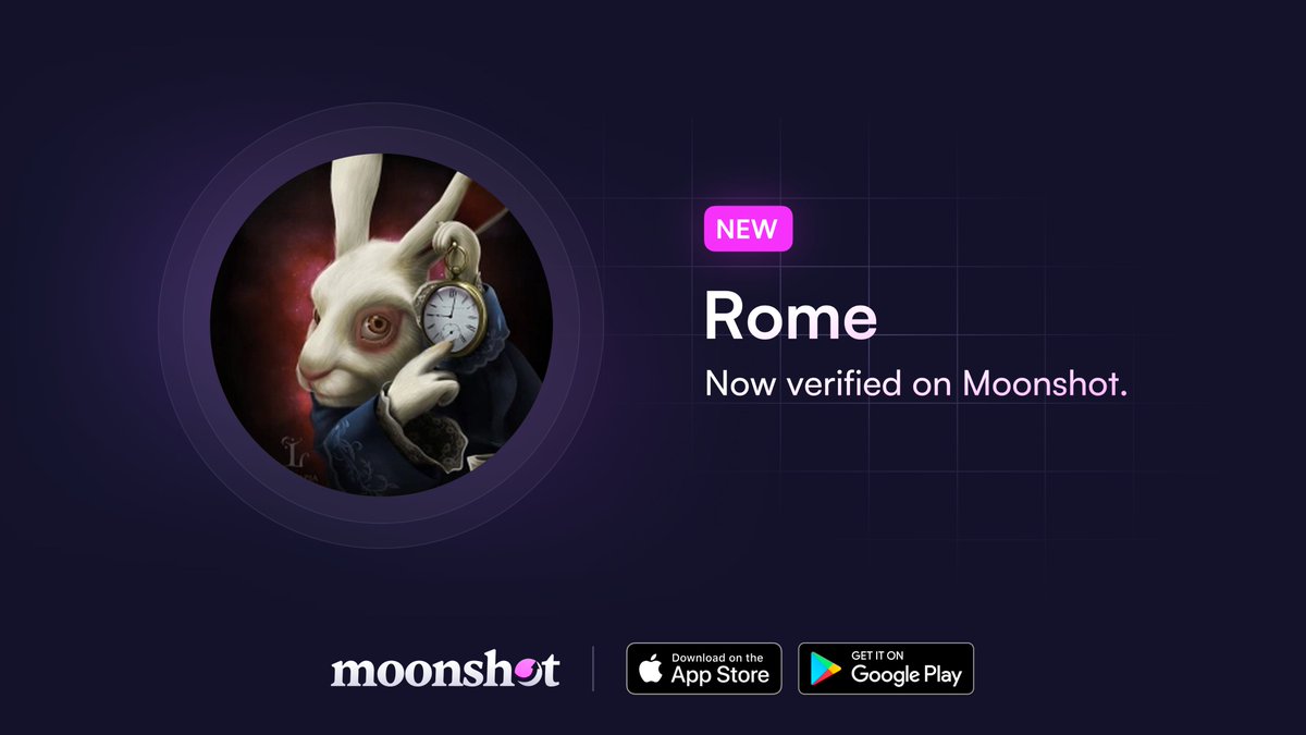 moonshot's tweet image. All Roads Lead To Rome ($Rome) is now verified on Moonshot.