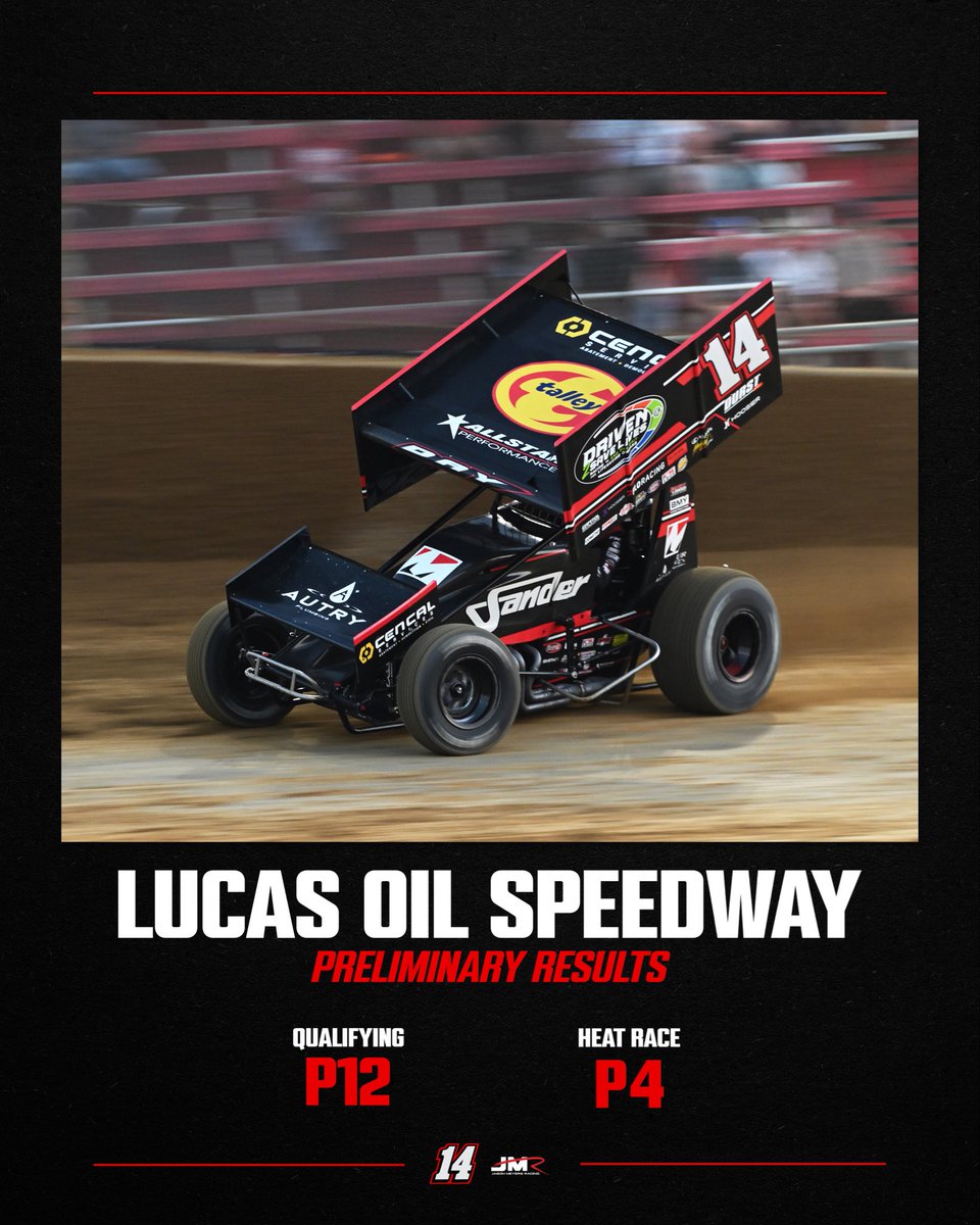 Rolling off 13th in tonight’s feature.