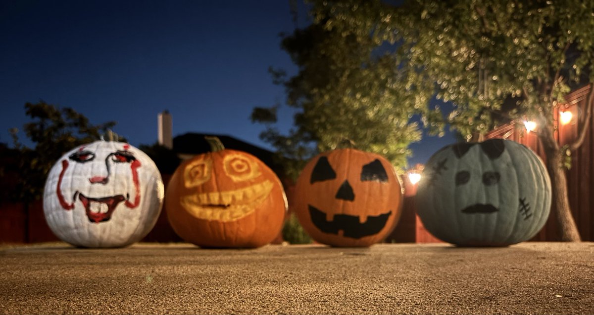 Good family time painting our Halloween pumpkins