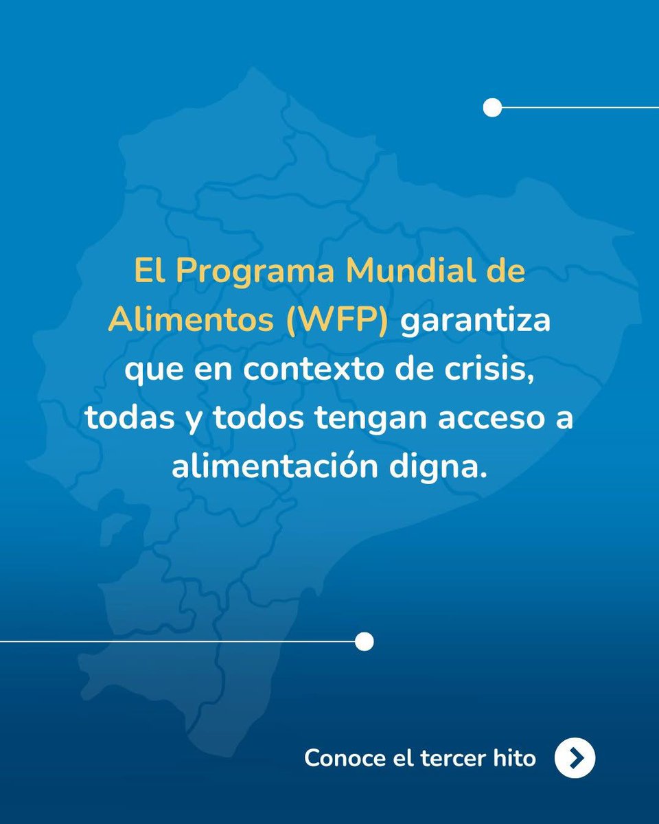 ONUecuador's tweet photo. Desde 1969, la ONU a través del Programa Mundial de Alimentos trabaja junto a Ecuador 🇪🇨 para que nadie se quede sin acceso digno a la alimentación.

El hambre cero no es solo una meta global, es una promesa vigente que nos une e impulsa a seguir coooperando🤝💙

#ONU80 #UN80 https://t.co/ip4qUD94aX