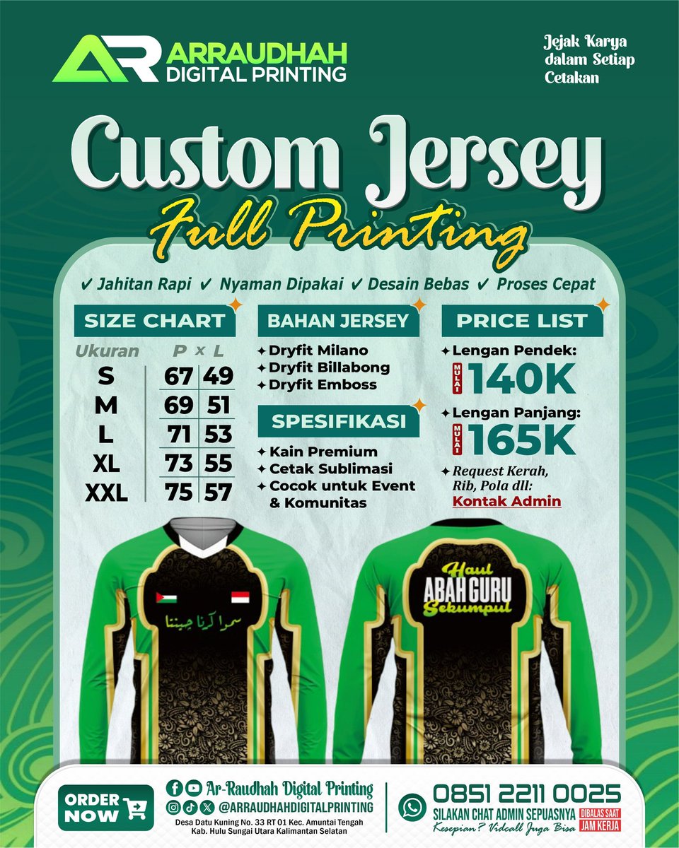 ARPrinting93's tweet photo. ⚡ Full Printing, Desain Bebas, Jahitan Rapi!
Banyak komunitas &amp; event udah order jersey mereka di Ar-Raudhah Digital Printing 👕

#percetakan #arraudhahdigitalprinting 
#arraudhahprintinghsu #alabio #amuntai https://t.co/8h9w9e5WQ1