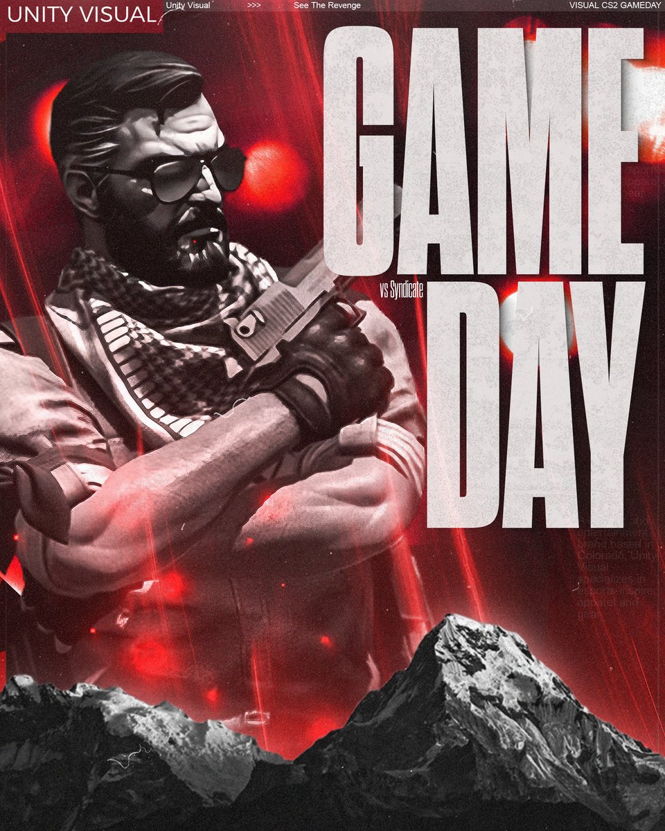 UnityVisual's tweet image. Very busy day for us over here! 

CSGO 2 turn to show what they can do! 

🕥 at 10:30 est 
🆚 Syndicate

👑 @BrandoGBZ 
👑 @JustCronix 
👑 @OwenRod_ 
👑 @jacob_lizardi 
👑 @nic_pq 

#SeeTheVision | #SeeTheRevenge