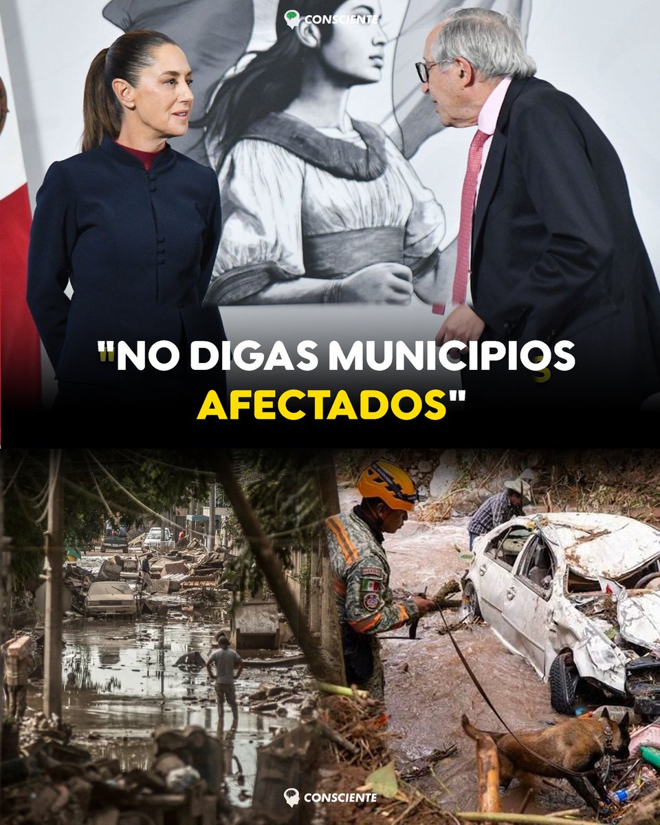 "NO DIGAS MUNICIPIOS AFECTADOS" 🇲🇽 🤐
 - LA LISTA COMPLETA QUE SHEINBAUM NO QUERÍA QUE SE MENCIONARA  👇

El momento bochornoso cuando olvidó apagar el micrófono y todo México escuchó su orden de censura al Secretario de Salud David Kershenobich Stalnikowitz. 
Domingo prometió