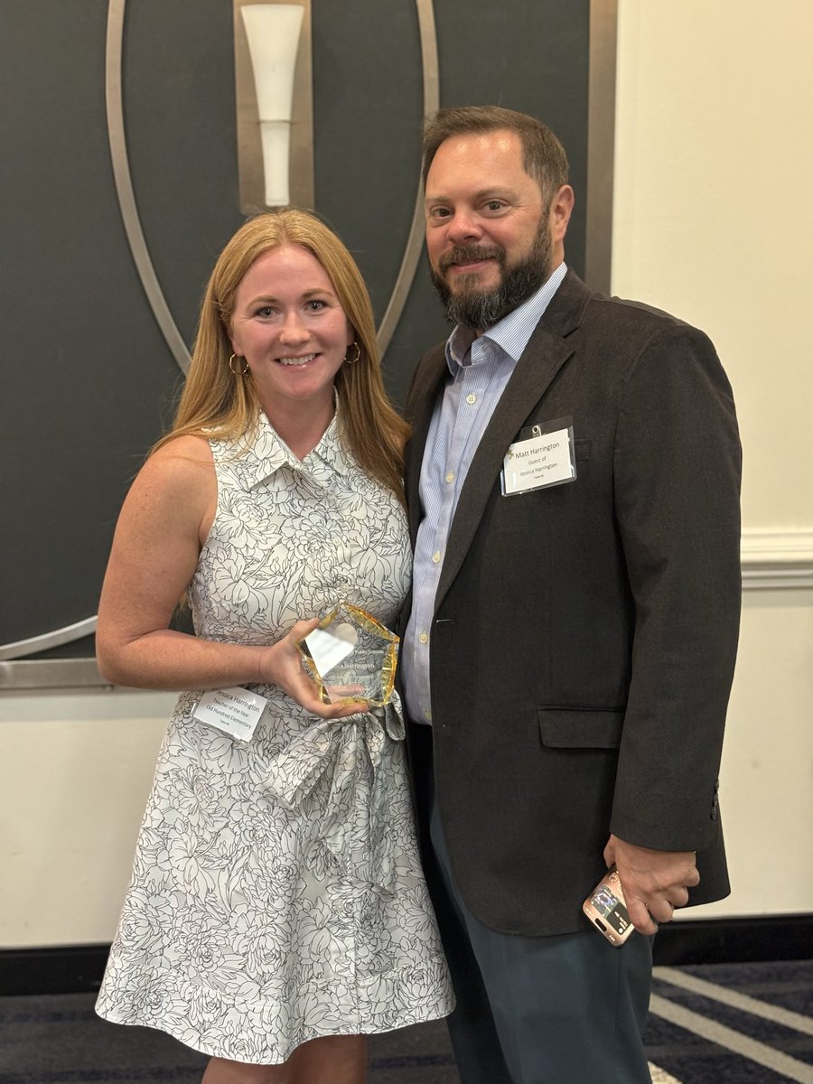 OldHundredES's tweet photo. Tonight, we got to celebrate our 2025 Teacher of the Year, Mrs. Jessica Harrington, at the CCPS Gold Star Gala! 💫 #belonggrowsoartogether 💙💚 @ccpsinfo https://t.co/WIZePIDP21