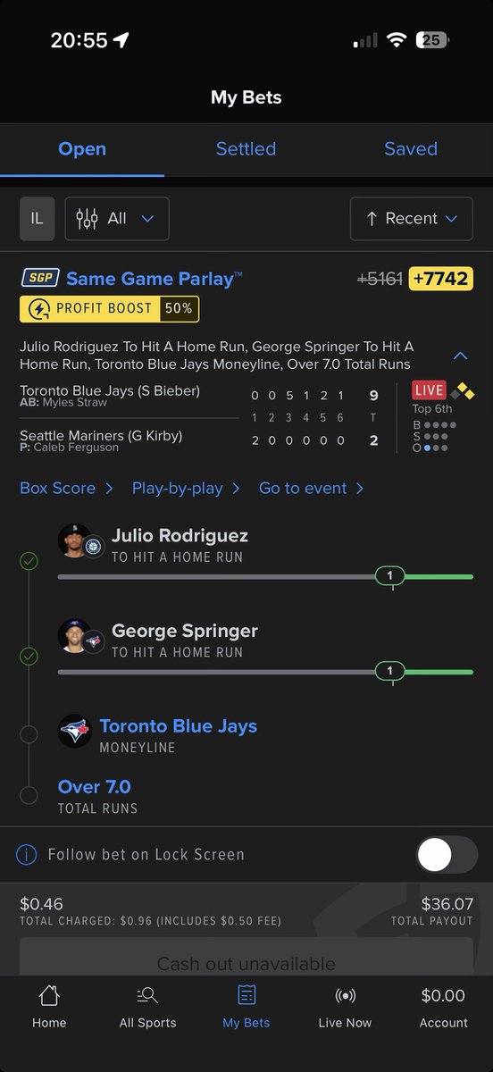 Daniel5198's tweet photo. @PropJoeDFS I’m done with FanDuel so I threw my last cents on this as part of the parlay lol https://t.co/lyO3r7Af1s