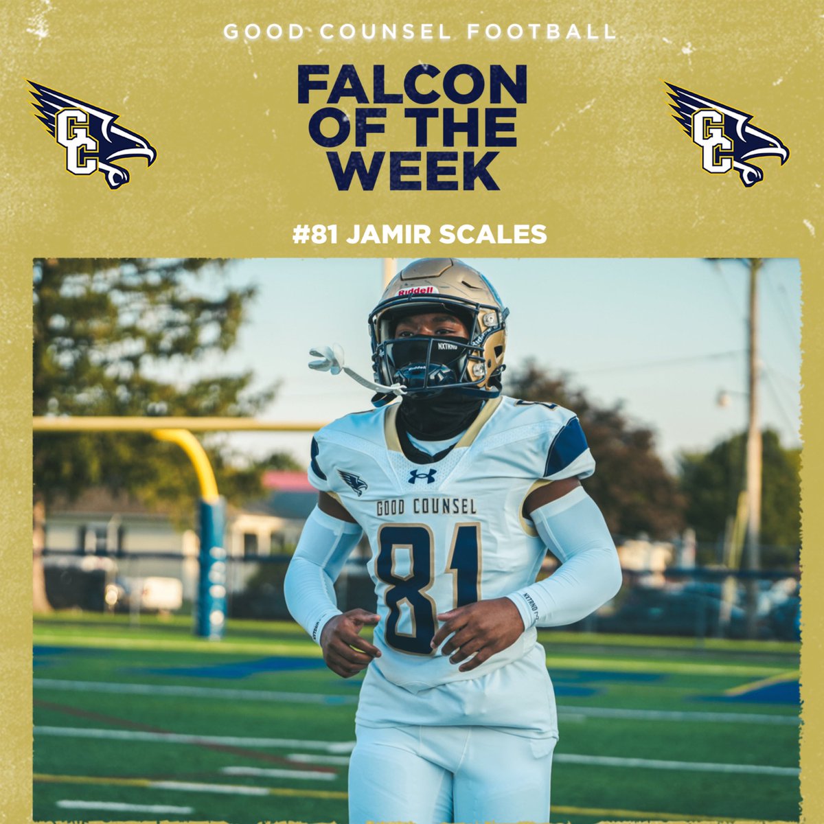 gcfootball's tweet photo. Falcon of the Week: Jamir Scales

@JamirScales 

#WeAreGC
#DontLookBack https://t.co/nycVQoviJV