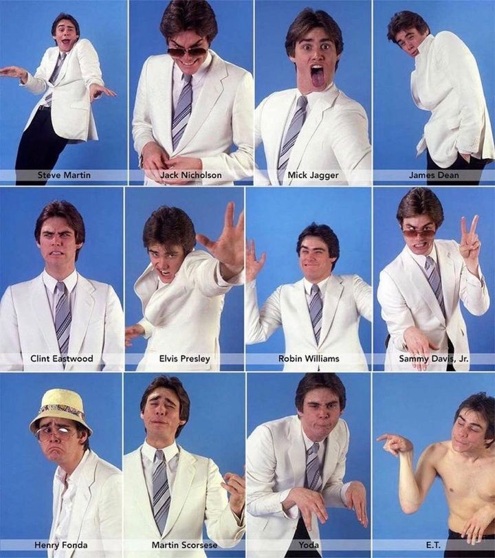 Jim Carrey impersonating celebrities, 1992.