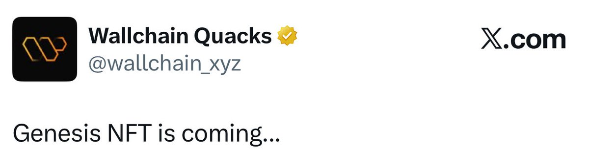 GM Legend ☕
NFT coming <a href="/wallchain_xyz/">Wallchain Quacks</a>

Kaito did it too, it was valuable, this will be valuable too 
Believe <a href="/genome_protocol/">Genome</a>