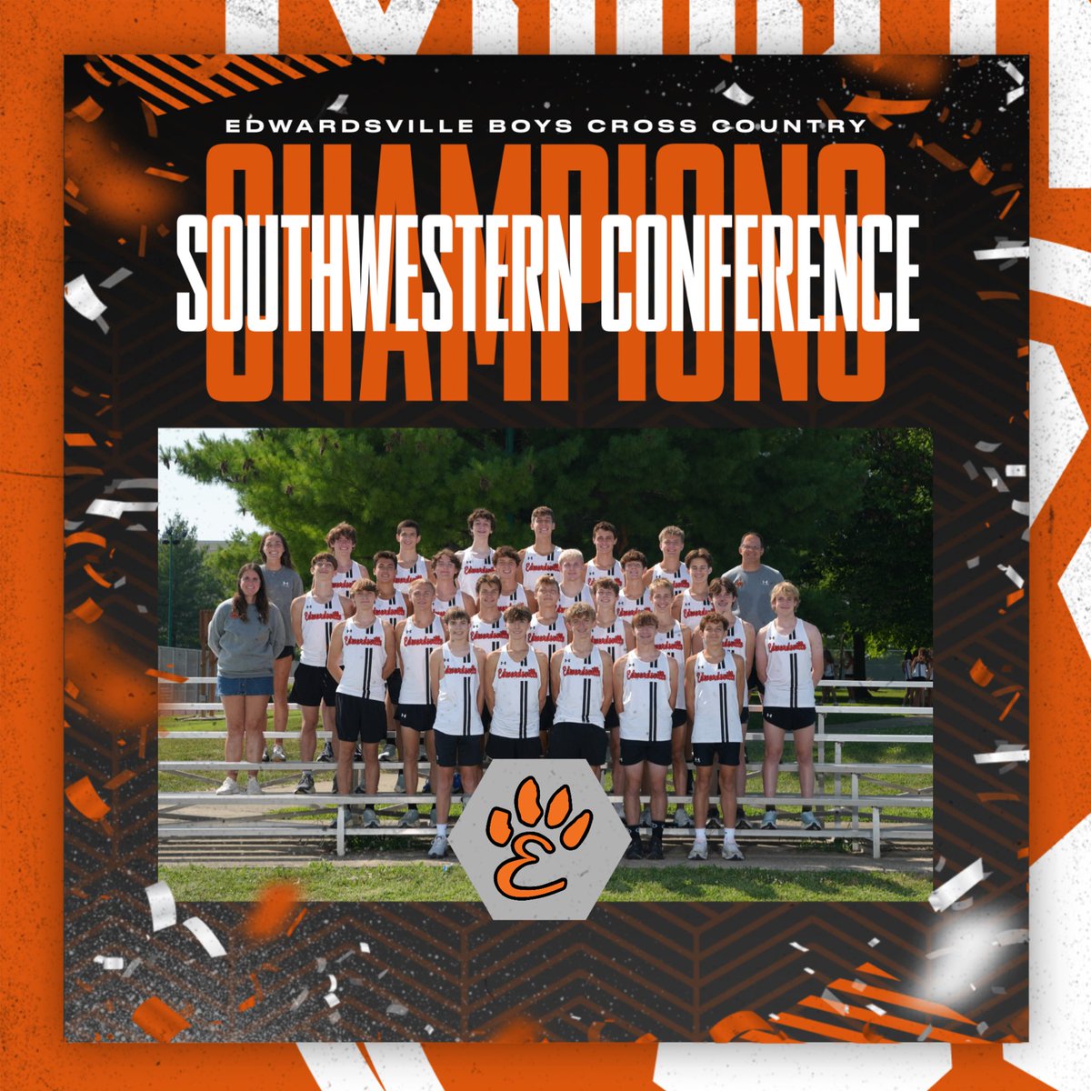 Edwardsville618's tweet image. 🏆 Conference Champions x4! 🏆
Huge congratulations to all four levels of Edwardsville Cross Country — JV and Varsity, Boys and Girls — for bringing home the Southwestern Championship titles today!
What an incredible day for the program! 🐅🐾