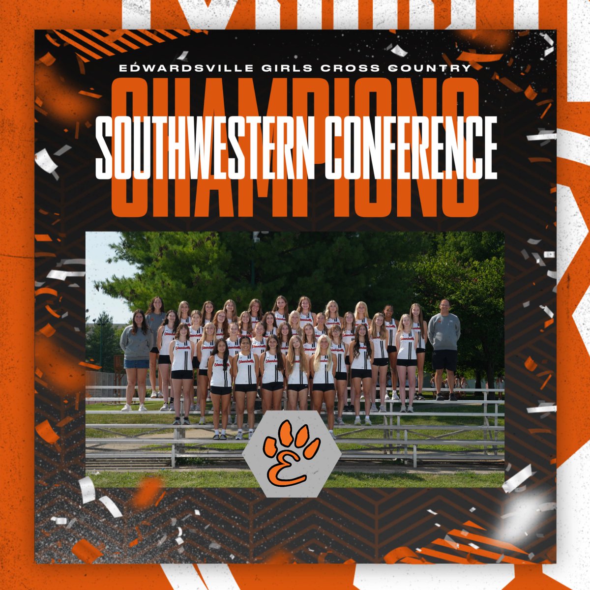 Edwardsville618's tweet image. 🏆 Conference Champions x4! 🏆
Huge congratulations to all four levels of Edwardsville Cross Country — JV and Varsity, Boys and Girls — for bringing home the Southwestern Championship titles today!
What an incredible day for the program! 🐅🐾