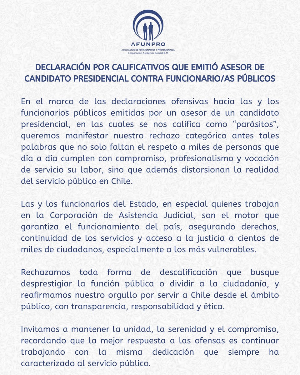 Declaración pública.

#hastaqueladignidadsehagacostumbre ✊