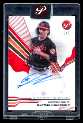 baseballcardgem's tweet image. 2024 Topps Pristine Gunnar Henderson ENCASED AUTO Red Refractor #PAGH 5/5 #ad #thehobby cardpromoter.com/2025/10/15/bas…