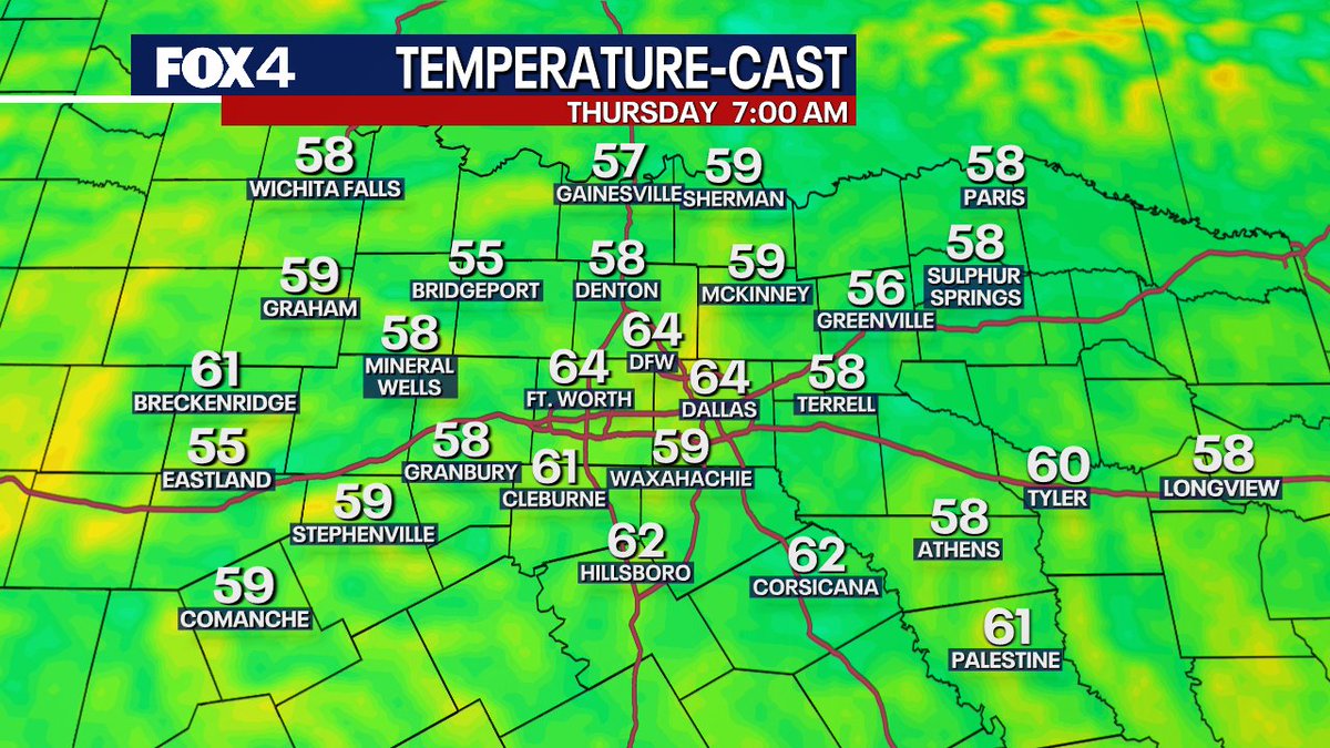 Take a look at these 7am temperatures tomorrow!