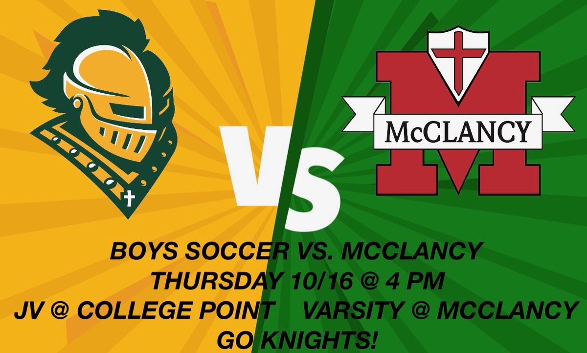 Good luck to both our Boys Soccer Team.  GO KNIGHTS!