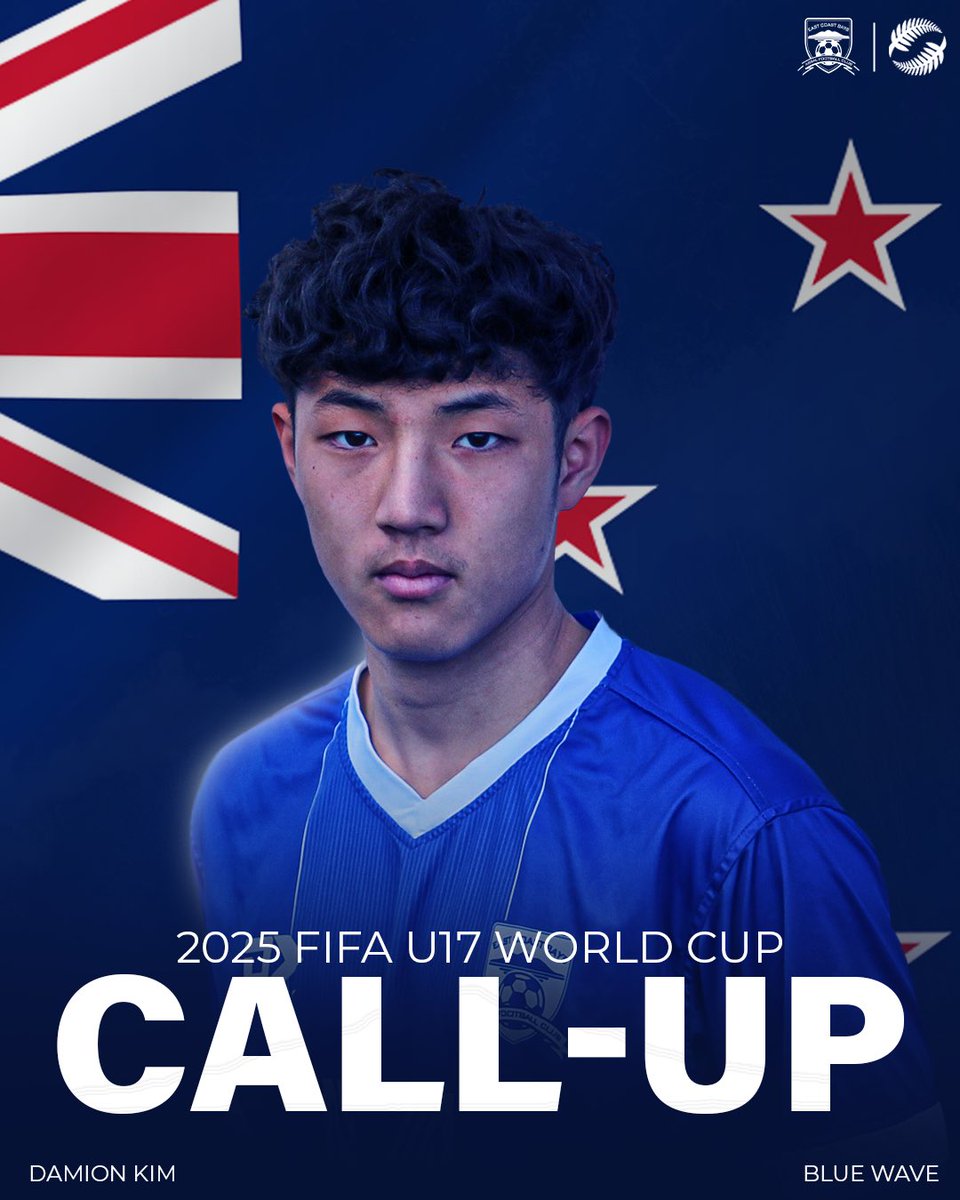 Congratulations Damion Kim! 🌊🇳🇿

Damo has been selected to represent New Zealand at the 2025 FIFA U-17 World Cup in Qatar next month!

The club is incredibly proud of you, Damo — we’re right behind you as you take on the world’s best 🌊

#BlueWave