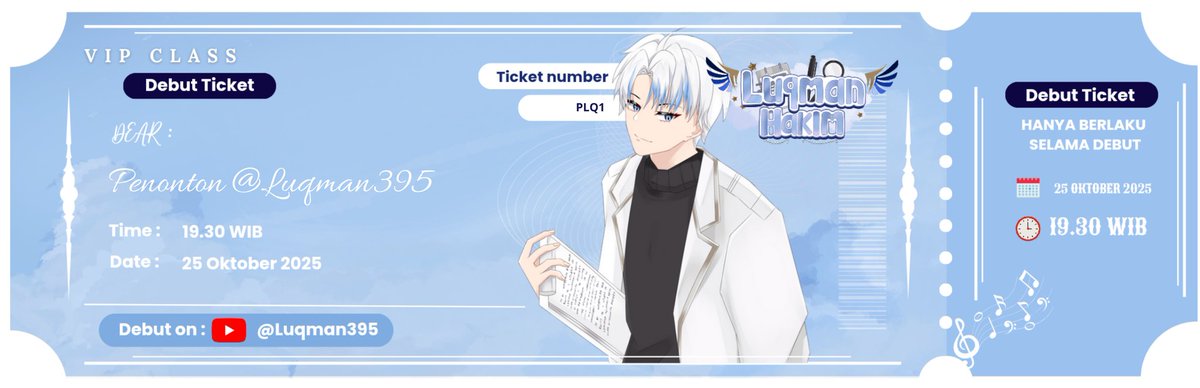 Lucius395's tweet photo. 🎉 DEBUT VTUBER BARU!🎉
Setelah lama menunggu, dunia virtual akan kedatangan wajah baru!
Perkenalkan — LUQMAN HAKIM, seorang VTuber yang siap menghiburmu dengan tawa, cerita, dan semangat baru! 🎤💫
🗓 Debut Stream: Sabtu, 25 Oktober 2025
🕢 Pukul 19.30 WIB
📍 tertera pada tiket https://t.co/FMa93veQM3