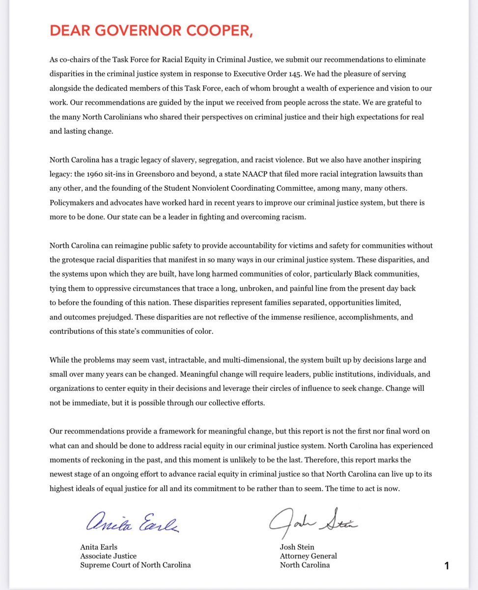 If you wonder by North Carolina has a crime problem, just read the opening to Roy Cooper’s “North Carolina Task Force on Racial Equity on Criminal Justice” signed by N.C. Supreme Court Justice (and radical), Anita Earls, and Current Governor/Former NC Attorney General, Josh
