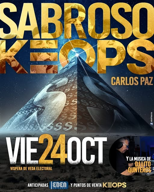 MovidaCarlosPaz's tweet photo. VIE.24 DE OCTUBRE... ¡SABROSO en #KEOPS! https://t.co/vdsTYdylu1