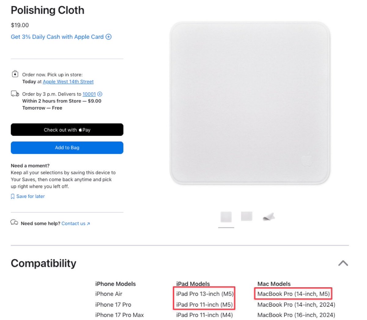metacom79's tweet image. Das Apple-Poliertuch ist mit dem neuen M5 iPad Pro und M5 MacBook Pro kompatibel!😆