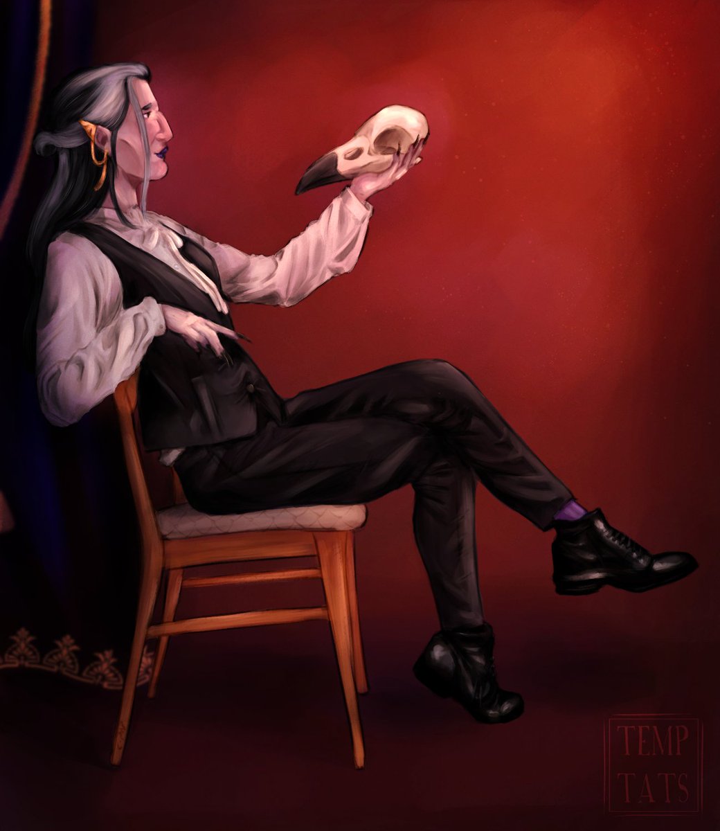 Happy Waudna Wednesday! Decided to do something more painterly today 🐀🖤

[ #criticalrole #waudnawednesday #laudna #campaign3 #bellshells ]