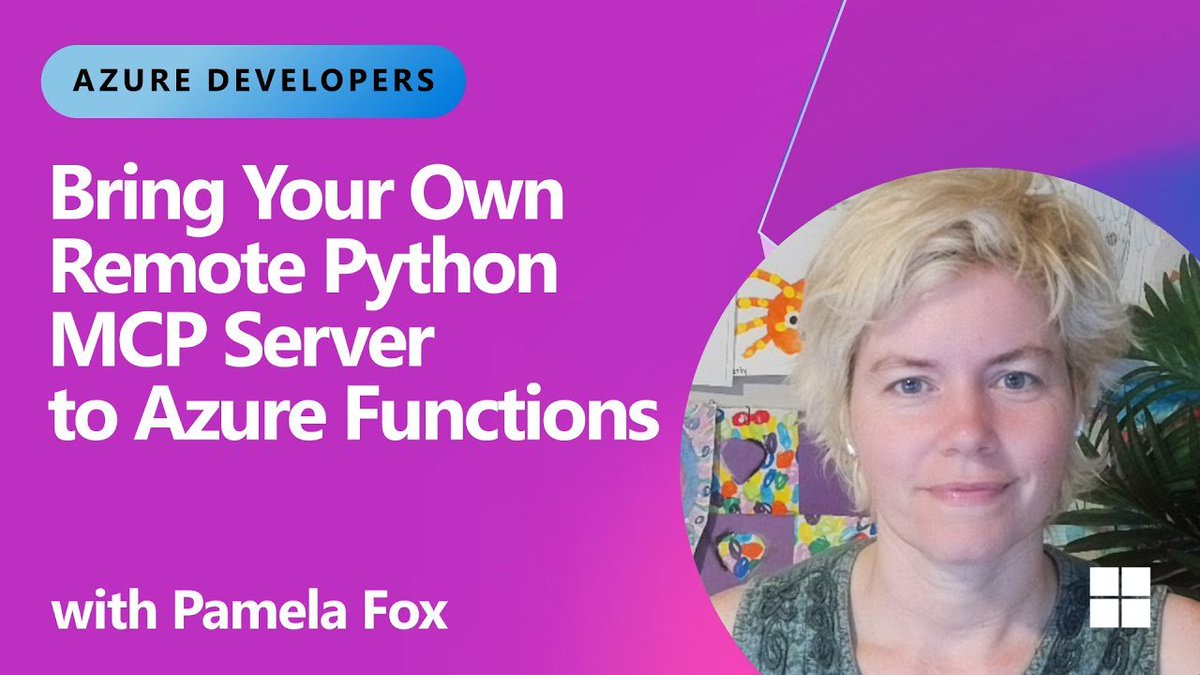 MSAzureDev's tweet image. Built an MCP server? Now host it remotely on Azure Functions ☁️
This webcast walks through deploying with azd up, connecting via #VSCode, and testing with #GitHubCopilot.
🎥 msft.it/6016sFofw
#dotnet