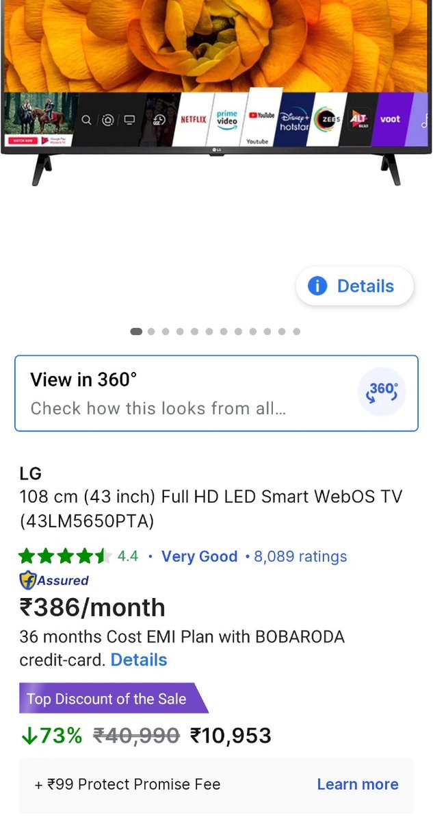 randomoughto1's tweet photo. Can anyone tell how is this so cheap where as other company 32 inch model are near about 13-15k even LG models Can anyone help me how this 43inch price is less than 32 inch. Is any thing fake ? #suggestion #amazon #flipkart #TechSupport https://t.co/jTLWAuyDRj