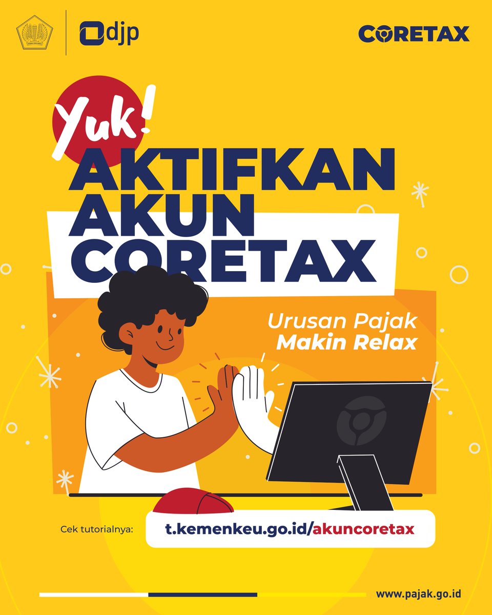 akbar_raws's tweet photo. 🔑 Ini dia kuncinya: Aktivasi Akun Coretax!
#KawanPajak, segera aktifkan akun di https://t.co/5xVOjr3Slo.
Langkah ini penting untuk kemudahan dan efisiensi seluruh administrasi perpajakan Anda. Dukung modernisasi sistem pajak Indonesia.

Aktivasi Akun Coretax, Urusan Pajak Makin https://t.co/rJVF4agTbk