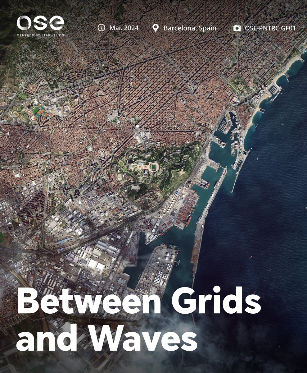STARVISION_cn's tweet image. 🏙️ Between Grids and Waves 🌊
From the iconic grid layout of Eixample to the vibrant docks along the Mediterranean, Barcelona unfolds as a city where design and nature move in harmony. Captured by the OSE constellation, this image reveals the elegant order of one of Europe’s…