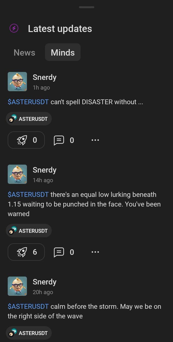 Betting against <a href="/cz_binance/">CZ 🔶 BNB</a> = guaranteed pain.

$ASTER “can’t spell DISASTER without ASTER”?
Let’s see who’s laughing after the storm hits. 🌊
#Crypto #Binance