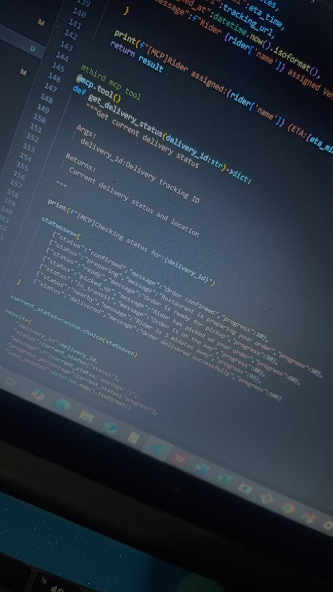 OpeyemiBolatit1's tweet image. Building MCP server for my restaurant AI agent:
Payment processing (Stripe mock)
Delivery rider assignment
Order tracking
Test mode for now.
#AI
#Python
#LangChain
#buildinpublic
#BuildingTheFuture