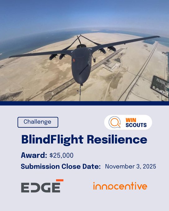 Defence Science Institute (DSI) (@dsi_vic) on Twitter photo Can your #UAV system thrive & survive without #GNSS?
<a href="/innocentive_/">Innocentive</a> & <a href="/_edgegroup/">EDGE</a> are looking for >TRL6 solutions ensuring safe, stable & precise navigation for UAVs when flying blind
USD$25K prize 
Submit your proof by 3 November to be in the running
bit.ly/43j5nAJ Can your #UAV system thrive & survive without #GNSS?
<a href="/innocentive_/">Innocentive</a> & <a href="/_edgegroup/">EDGE</a> are looking for >TRL6 solutions ensuring safe, stable & precise navigation for UAVs when flying blind
USD$25K prize 
Submit your proof by 3 November to be in the running
bit.ly/43j5nAJ