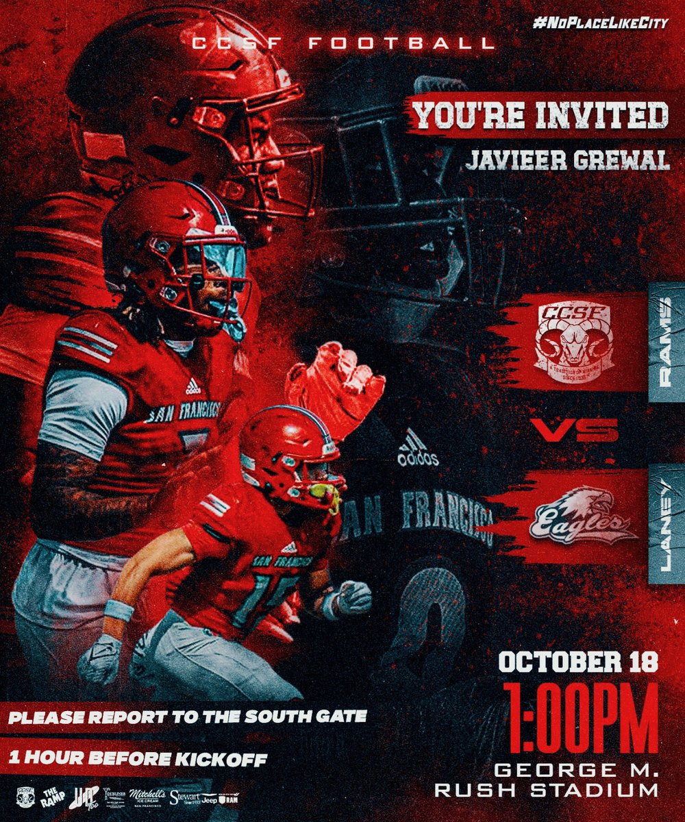 I want to thank <a href="/SocratesVergar1/">Socrates Vergara Jr</a> and <a href="/CCSFFootball/">City College of San Francisco Football</a> for inviting me out to their homecoming game this saturday! <a href="/coach_machado_/">Dante Machado</a> <a href="/CoachHbrook/">Nick Hardenbrook</a> <a href="/treymrhd/">Trey Moorhead</a> <a href="/HammPerformance/">DHammPerformance</a> <a href="/NotYoDaddysMLL/">Not Yo Daddy’s MLL</a> <a href="/BlackHatFootbal/">Richard T. Estrada</a>