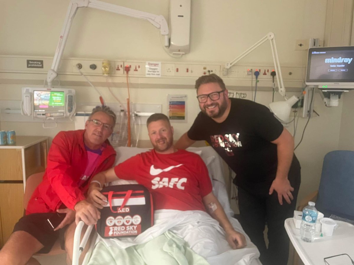 redskycharity's tweet photo. It’s #RestartAHeart day   
 
Did you know, there are now over 40,000 out-of-hospital cardiac arrests every year in the UK.tragically, less than 1 in 10 survive. 

Lee survived! thanks to early CPR last year during an over 40’s football match. enjoy your ‘Restart A Heart Day! https://t.co/zXgnZcYobW