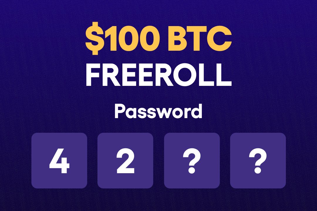 $100 Bitcoin freeroll tournament is soon coming.
What's the password to enter the game?